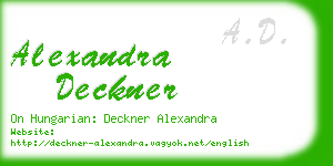 alexandra deckner business card